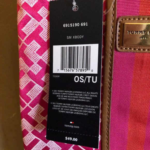 NWT Pink Tommy Hilfiger TH Logo Small Crossbody - Picture 3 of 5